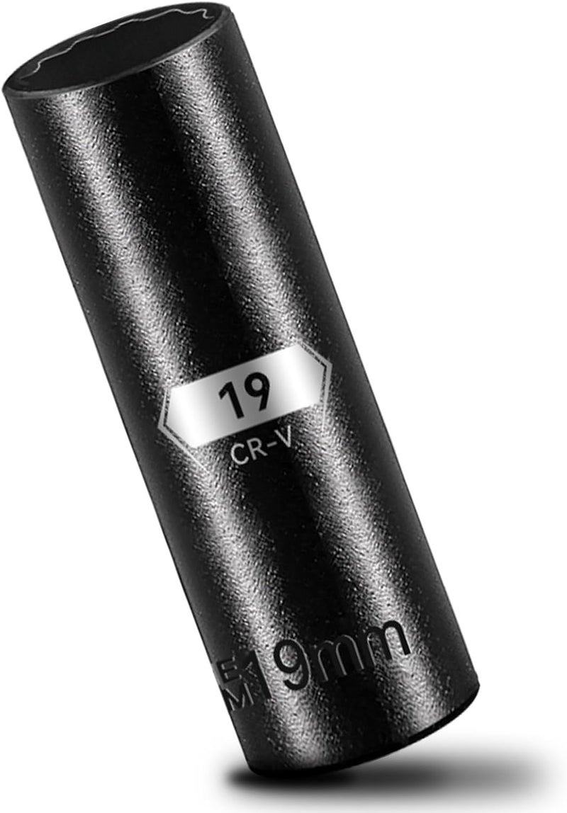 BLACKROBOT 19 mm 12-Point Deep Impact Socket, 1/2 Inch Drive, Metric, Cr-V Steel With Black Manganese Phosphate Coating - Image 1